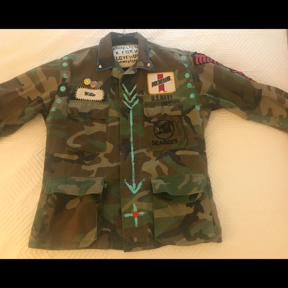 LOVEWORN army/navy jacket, hand painted